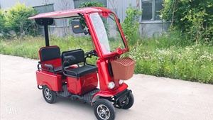 Tricycle électrique à deux sièges pour vieilles personnes, bicyclette avec <span class=keywords><strong>toit</strong></span> - Product Image 6