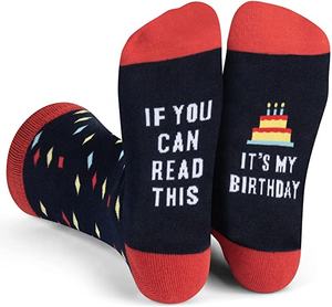 Calzini di cotone regalo di compleanno <span class=keywords><strong>se</strong></span> riesci a leggere questo <span class=keywords><strong>è</strong></span> il mio compleanno calzini colorati a tubo Midi per uomo donna - Product Image 1