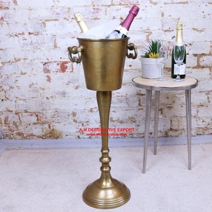 Seau à glace en aluminium massif pour bar et restaurant, décoration de fête, bol à vin et champagne en métal argenté de luxe pour bar et fête à domicile - Product Image 6