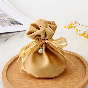 Sac de rangement pour tasse à thé de voyage, théière, sac de rangement de couleur unie, sac à cordon en velours à fond rond - Product Image 6