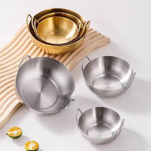 Korean Style 304 Stainless Steel Double Handled Bowl Gold Color Dipping <b>Sauce</b> Kimchi Bowl Dishwasher Safe Party Use - Product Image 3