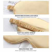 Nouvel ensemble de masques de sommeil en satin de soie de luxe ultra doux, double face, avec bande élastique et chouchou uni, vente en gros