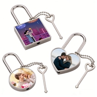 Supports vierges pour sublimation personnalisés, motifs décoratifs modernes en métal, motifs de natures mortes, écologiques, de haute qualité, formes variées, cadenas d'amoureux