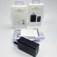 Chargeur rapide USB C 65W multi-ports, prise UK EU US, chargeur universel haute vitesse pour Samsung S22 S23 S24 S25 S26