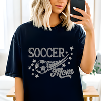 Nouveau design de transfert thermocollant personnalisé en usine pour maman de footballeuse, avec strass, pour T-shirt