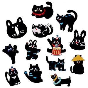 Computer Embroidery Self-adhesive Polyester Cartoon <b>Cat</b> Patches for Clothing Shoes <b>Hats</b> Bags Mobile Phone Cases - Product Image 1