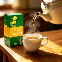 Tisane Naturelle Premium à Marque Blanche pour le Foie – Cure de 28 Jours avec Pissenlit, Chardon-Marie, Goji et Graines de Cassia pour le Bien-être Hépatique