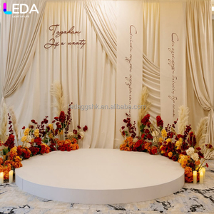 LEDA - Vente en gros - Décoration de mariage et d'événements - Scène ronde blanche - Scène en acrylique détachable à un seul niveau - Petite scène - Product Image 1