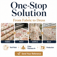 Robe en viscose à imprimé floral de qualité supérieure pour les marchés UE et US, conforme à la norme AATCC 135, rétrécissement inférieur à 3 %, pack technique personnalisé OEM ODM