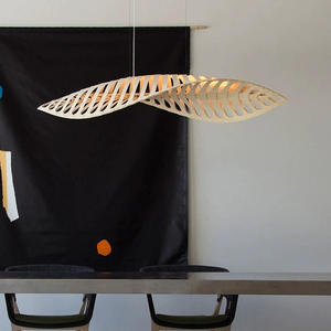 ダイニングルーム用デザイナーシャンデリアリビングルームホームステイホテルクリエイティブフィッシュボーンランプと日本の丸太スタイル茶室ランプ - Product Image 2