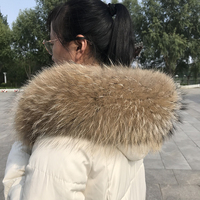 Écharpe à capuche détachable en fourrure de raton laveur véritable de qualité supérieure, écologique et luxueuse pour femme, idéale pour l'hiver – Vente en gros