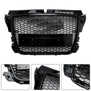 Dropshipping coche <span class=keywords><strong>A3</strong></span> S3 panal parachoques delantero parrilla RS3 estilo brillo negro rejilla para <span class=keywords><strong>Audi</strong></span> <span class=keywords><strong>A3</strong></span> S3 2008 2009 2010 2011 2012 - Product Image 5
