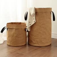 Panier à linge réutilisable en papier kraft de qualité supérieure, lavable, pour le linge quotidien et le rangement domestique, bac de rangement