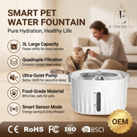 Fontaine à eau intelligente pour animaux de compagnie 2L en acier inoxydable avec capteur, distributeur pour chat, rechargeable par USB, silencieuse, filtration 4 couches, solide, étanche, OEM