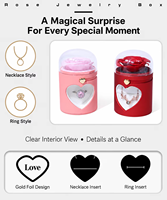 Boîte à bijoux AYOYO Creative avec fleur éternelle surprise, double usage pour bague et collier, cadeau pour la Saint-Valentin