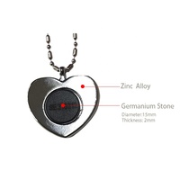 Pendentif énergétique en alliage de Zinc avec cœur pour énergie solaire, collier de shunite, énergie solaire