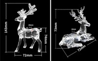 Cerf de renne d'élan d'acrylique de cristal clair pour des décorations de Noël