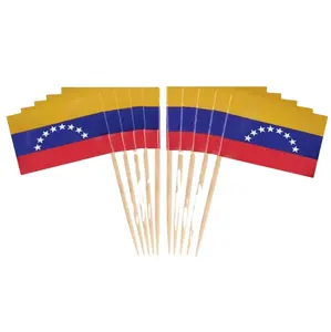 Wholesales custom All countries toothpick paper Flag Small Mini Cupcake Venezuela Toothpick Flags