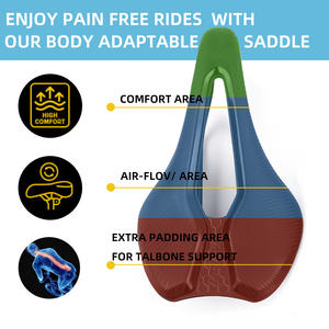 Sillín Hueco POLSO BS07, Refrigeración Perfecta Mientras se Conduce, Ventilación del Sillín, Diseño Simple, <span class=keywords><strong>Asiento</strong></span> de <span class=keywords><strong>Bicicleta</strong></span> Universal de Alta Calidad para MTB - Product Image 3