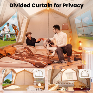 <span class=keywords><strong>Tente</strong></span> de camping gonflable <span class=keywords><strong>6</strong></span>/8 personnes, grande, simple couche, Oxford PVC, portable, installation rapide, 2 portes, pompe, étanche, extérieur, trois - Product Image 5