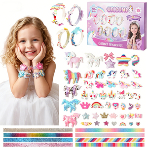 Sparkly Hairband Making Set Kids Fashion Head Hoop <b>Clips</b> Flowers Stars Stickers Creative Birthday Present Export - Product Image 1