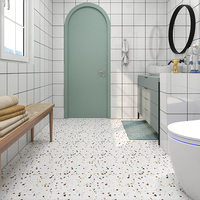 Carreaux de sol en céramique chinoise classique 300x300mm, finition mate antique, motif petites fleurs, antidérapants, en porcelaine, pour salle de bain et balcon