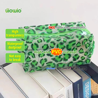 UIOWIO Vente en gros de sacs de maquillage transparents personnalisés avec logo, pochette en PVC transparente avec fermeture éclair, sac de toilette pour soins de la peau, sac de voyage