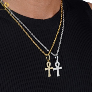 Colgante de Cruz con Incrustaciones de Moissanita en Plata de Ley 925, Joyería Hip Hop de Alta Calidad para Hombres y Mujeres - Product Image 6