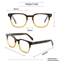 Lunettes carrées en acétate Mazzucchelli, bicolores écaille de tortue, en acétate de cellulose, classiques Nero, personnalisées, fabriquées artisanallement
