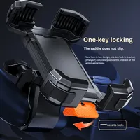 Support de téléphone portable pour vélo, fixation par clip, montage universel, rotation à 360°, antichoc, stabilisateur ABS+PC+Métal, libération à une touche