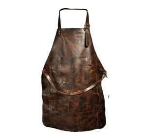 Delantal de cocina de cuero Unisex de alta calidad, logotipo personalizado, cintura resistente, trabajo, restaurantes, taller, peluquero, barbacoa, cuero - Product Image 1