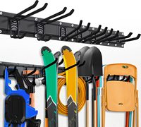 Organizador de Herramientas Resistente para Garaje y Jardín, Soporte de Pared para Almacenamiento de Herramientas de Garaje, 48 Pulgadas, para Rastrillos y Sillas Plegables