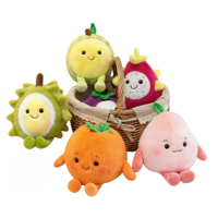 Nouveauté 2026 : Petits jouets en peluche mignons en forme de fruits (Pêche, Melon Hami, Fruit du dragon, Durian, Kaki, Mangoustan) – Personnalisation OEM