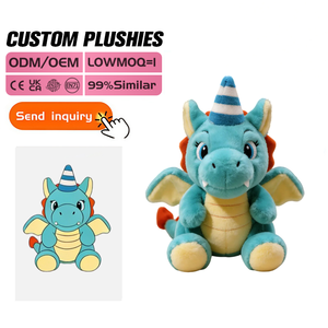 Peluche de dragon brodée personnalisée de haute qualité, super douce, mignonne, cadeau pour entreprise et amis - Product Image 1