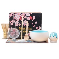 Kit de thé matcha personnalisé en gros Geling, bol à matcha en céramique chinois bon marché avec boîte cadeau