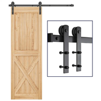 WEKIS Kits de portes de grange intérieures en bois au design moderne avec quincaillerie Portes de grange coulissantes et accessoires de fenêtre