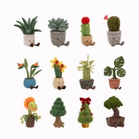 Adorable poupée végétale de simulation, jouet en peluche créatif Tulipe Succulente, ornement en pot, décoration d'intérieur en coton PP