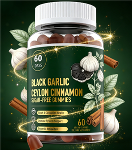 Gommes sans sucre à l'<span class=keywords><strong>ail</strong></span> <span class=keywords><strong>noir</strong></span> et à la cannelle de Ceylan |   60 Comprimés Végétaliens |   Complément alimentaire pour soutenir la santé cardiaque et immunitaire - Product Image 5