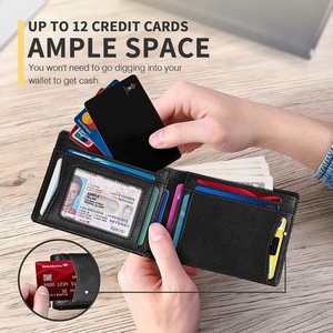 High Quality Minimalist Carbon Fiber Pattern Front Pocket <b>Card</b> <b>Holder</b> Slim Men's Business Wallet - Product Image 6