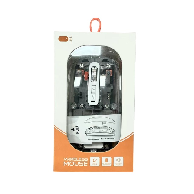 4-speed DPI Dual-Band 2.4G/BT1/BT2 LED Transparent Shell Magnetic Wireless Charging Ergonomic Right-Handed Mouse