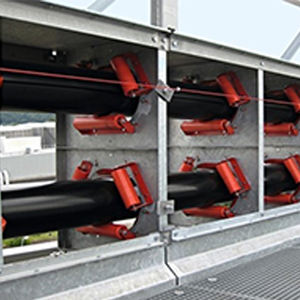 Boru bantlı konveyör | Madencilik ve çimentoda tozsuz dökme malzeme kullanımı için kapalı boru taşıma sistemi - Product Image 4