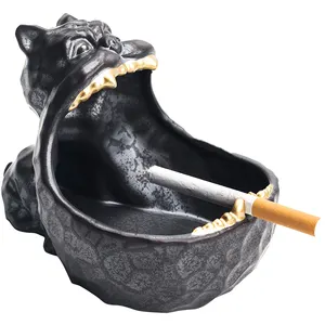 Venta al por mayor perro cenicero-Open mouth Dog shaped Ceramic Cigarette Ashtrays