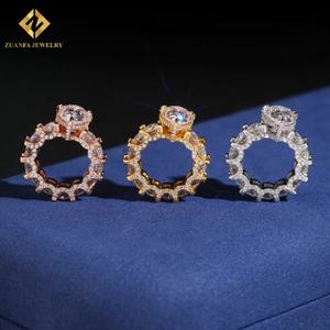 Bague de fiançailles en diamant de luxe, bijoux fins, argent sterling 925, diamant moissanite VVS pour femmes avec GRA - Product Image 3