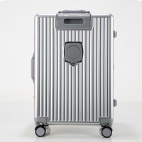 Terlaris bisnis kapasitas besar Carry-On koper bingkai aluminium Trolley Case depan buka Universal untuk pria wanita