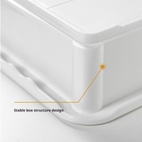 Boîtes de levage et de stockage empilables multifonctionnelles en plastique blanc avec couvercles pour boulangerie et cuisine