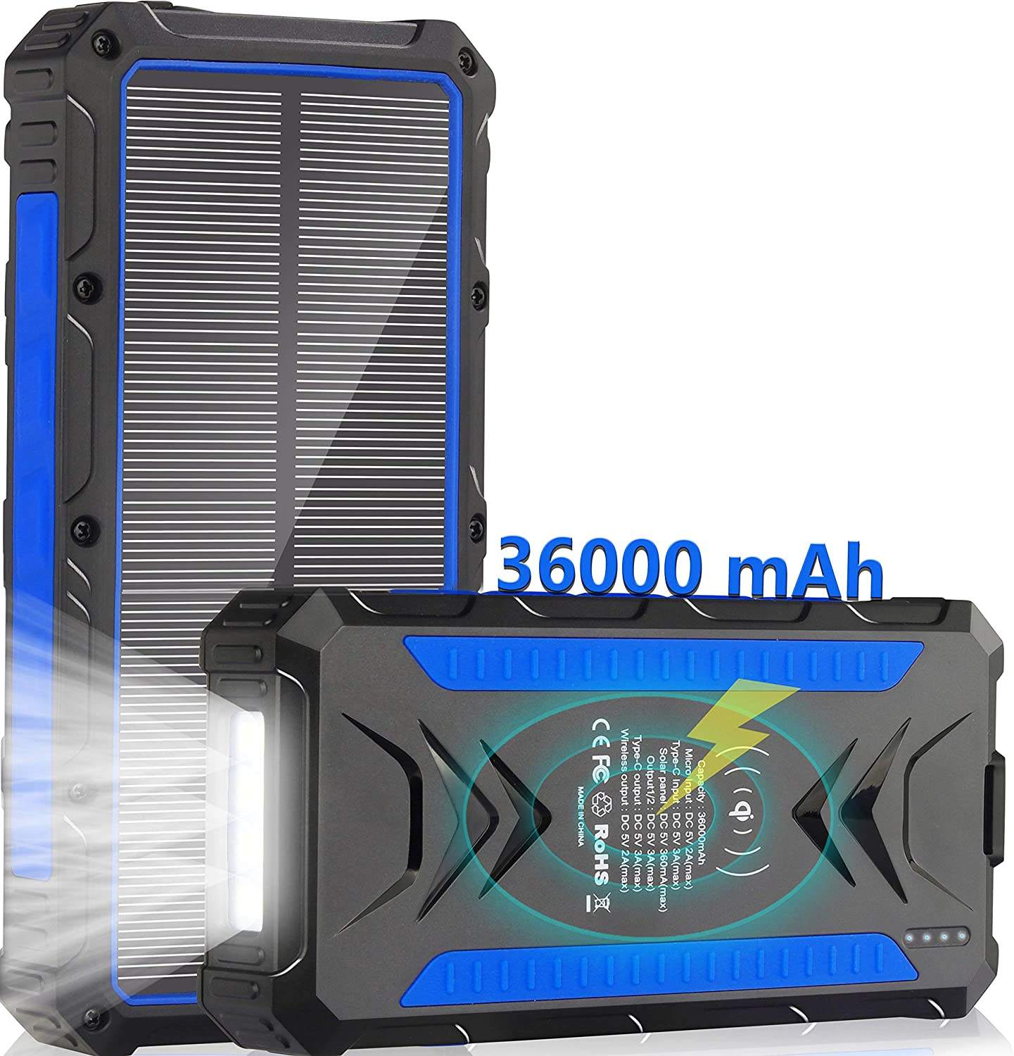 10000mah wireless solar powerbank