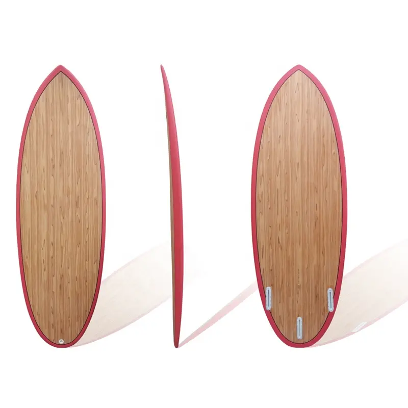 Customized Wooden Short board Resin Tint Surfboard Bamboo Epoxy Resin Surfboard