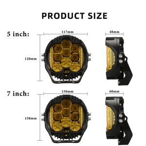 MOXI, оптовая продажа, лидер продаж, 5/7/9 дюймов, белый, желтый, желтый, Светодиодный прожектор для грузовиков и автомобилей - Product Image 4