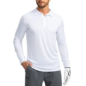 Camiseta de manga larga de tela que absorbe la humedad, polos de Golf ajustados cómodos para deportes