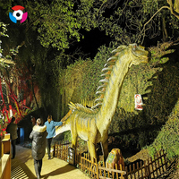 Dinosaure animatronique grandeur nature étanche de Zigong pour parc à thème, robot dinosaure électrique pour parc d'attractions